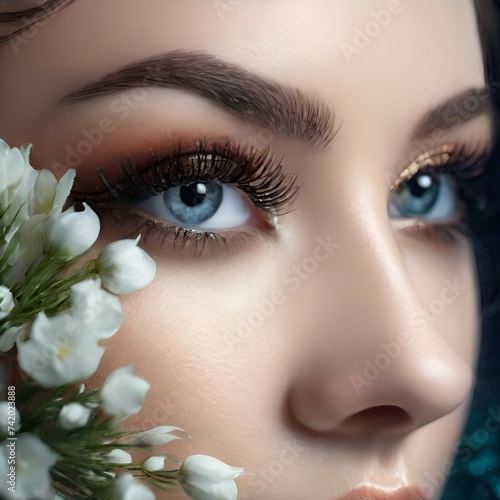 foto mujer ojos azules 