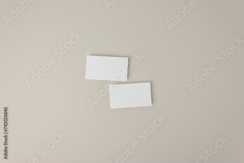 Business Card Mockup, 3.5x2 inch Card Mockup, Minimal Styled Stock, Blank Business Card Template, Beige Background