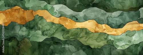 Wallpaper Mural Intriguing Wilderness: Abstract Camouflage Watercolor in Natural Greens and Browns for a Desktop Background Torontodigital.ca