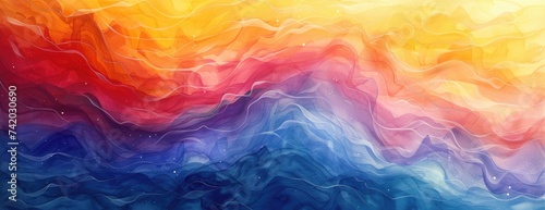 Rainbow Waterfall Elegance: Colorful Watercolor Ribbons Flowing for a Vibrant Desktop Background