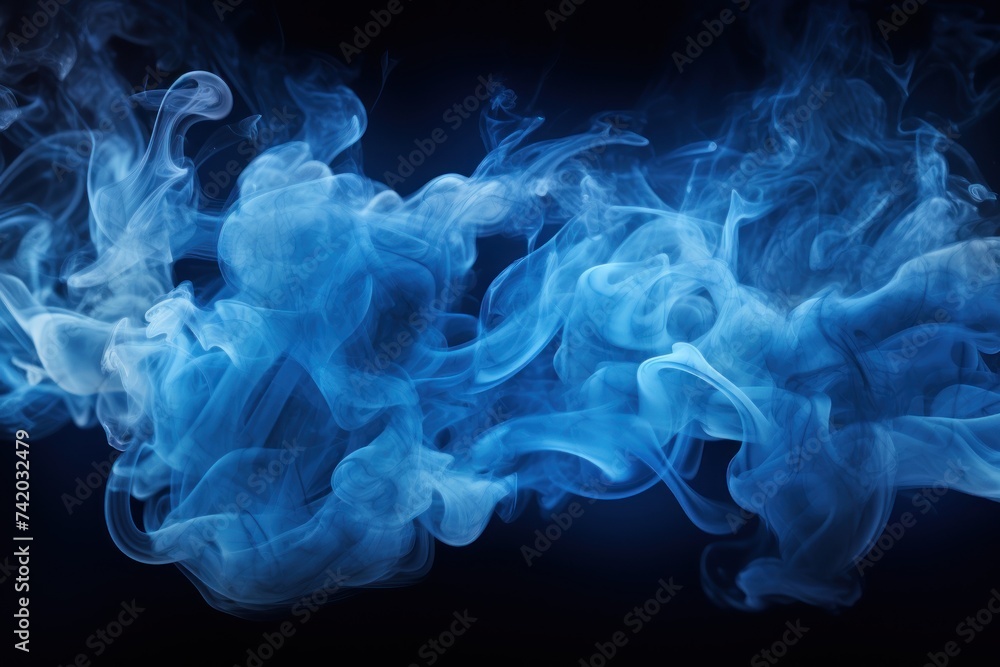 Azure smoke exploding outwards with empty center