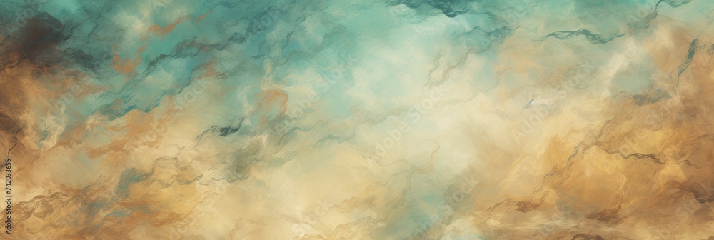Blended colorful dark Beige and Turquoise geadient abstract banner background