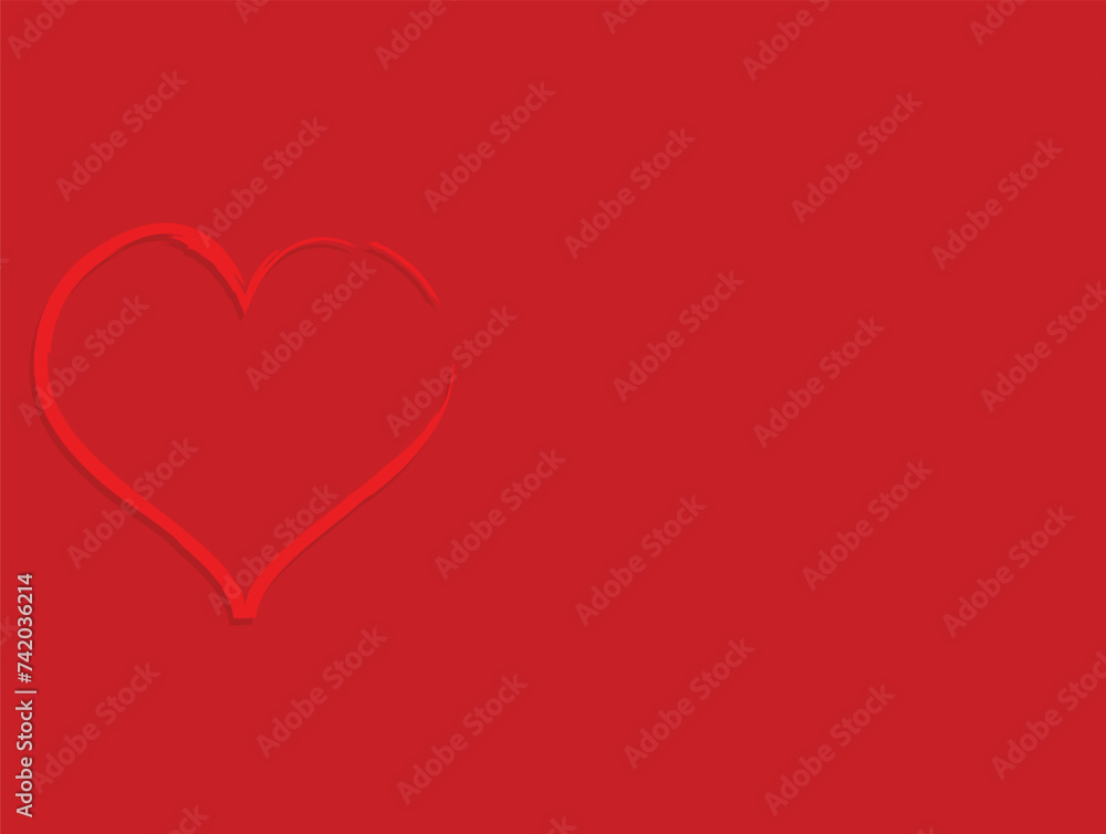heart illustration on red background, love heart illustration on red background, love