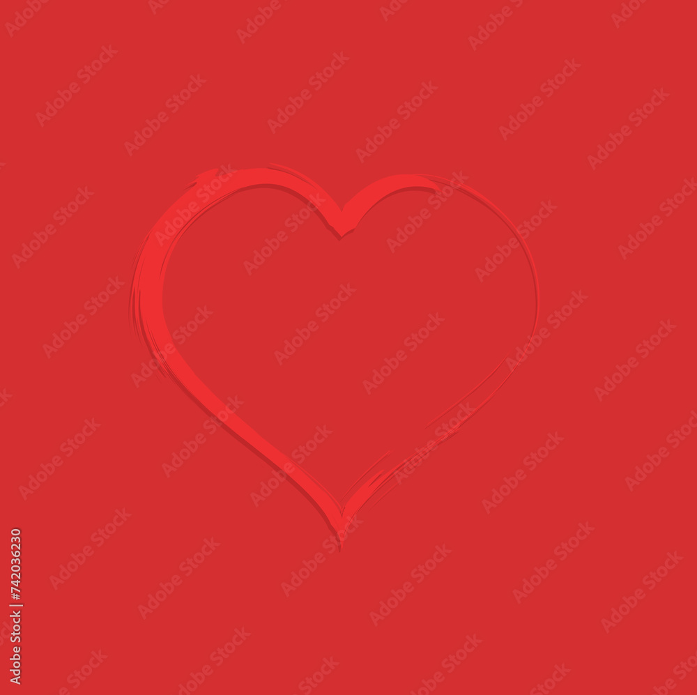 heart illustration on red background, love