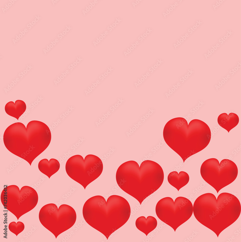 heart illustration on red background, love