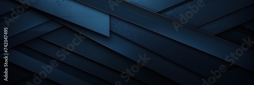 Dark Blue grunge stripes abstract banner design. Geometric tech background. Vector illustration