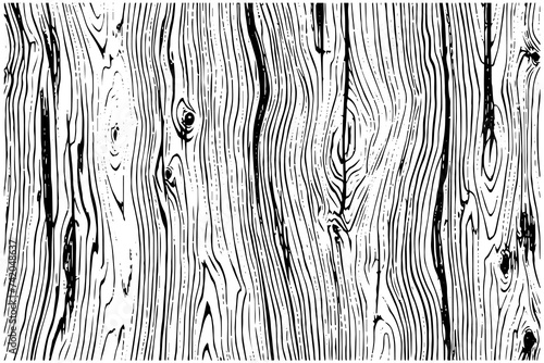 Wooden texture engraved in line art style on white background. Hand drawn vector sketch illustration photo
