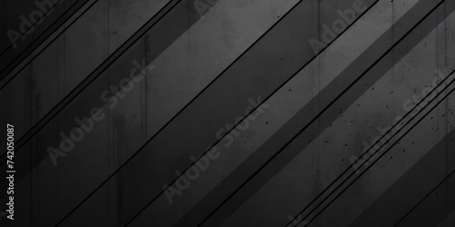 Dark Gray grunge stripes abstract banner design. Geometric tech background. Vector illustration photo