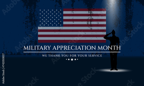 Happy National Military Appreciation Month Background Vector Illustration