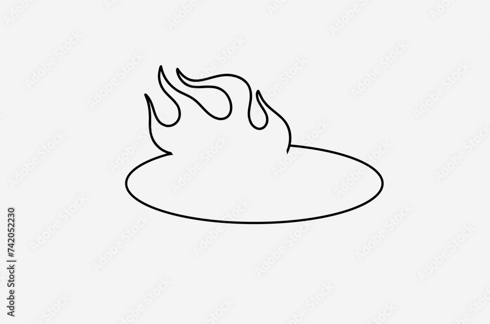 outline fire doodle vector image outline fire doodle vector image