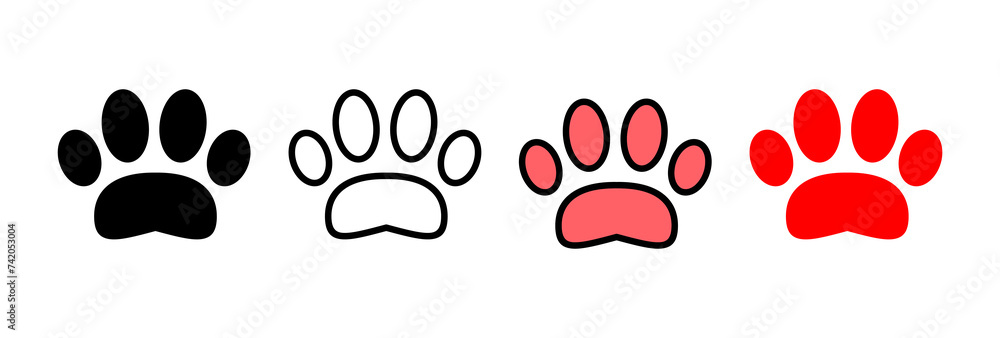 Fototapeta premium Paw icon vector illustration. paw print sign and symbol. dog or cat paw