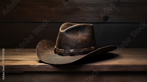 classic wide-brimmed cowboy brown hat