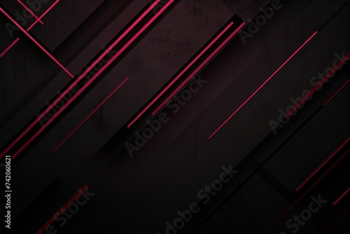 Dark Rose grunge stripes abstract banner design. Geometric tech background. Vector illustration