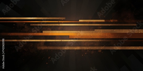 Dark Tan grunge stripes abstract banner design. Geometric tech background. Vector illustration