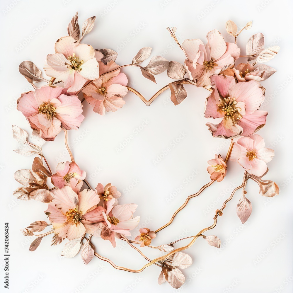 watercolor flower wreath, isolated on white background, in the style of love and romance, soft pastel watercolor flower wreath, isolated on white background, in the style of love and romance, soft pastel