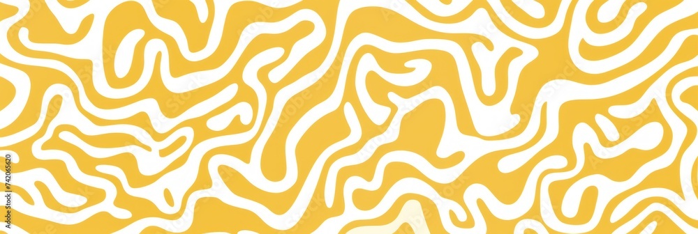 Gold fun line doodle seamless pattern