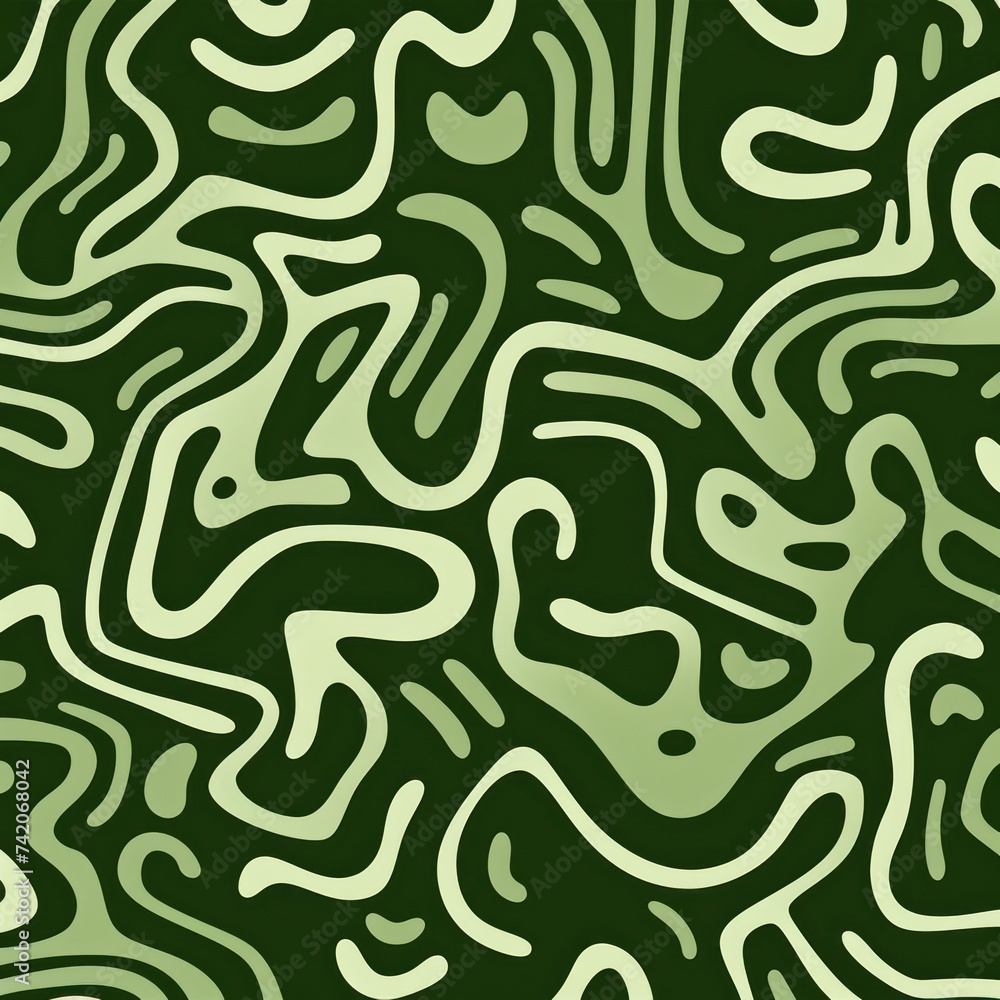 Khaki fun line doodle seamless pattern