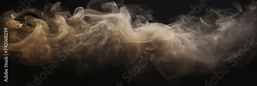 Khaki smoke exploding outwards with empty center