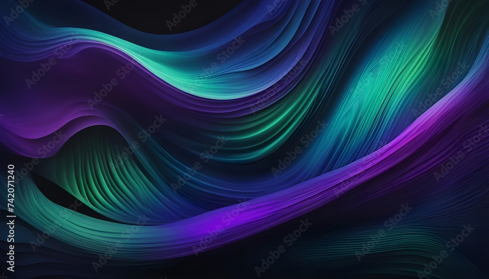 Vibrant grainy gradient abstract background blue green purple glowing color shape on black background Vibrant grainy gradient abstract background blue green purple glowing color shape on black background