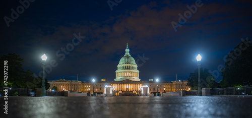 Capitol building in Washington DC. Historic Capitol embodies democratic values. Capitols dome is a masterpiece. Neoclassical Capitol symbolizes unity.