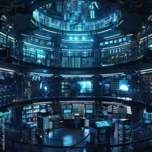 sci-fi, interior, Super computing Center