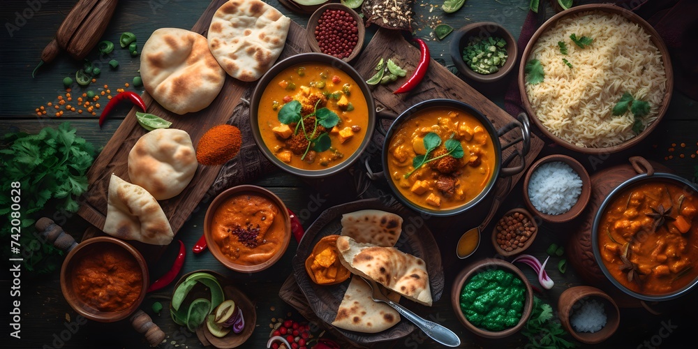 Indian Culinary Delights, A Rustic Spread of Flavor