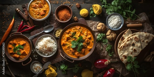 Indian Culinary Delights, A Rustic Spread of Flavor