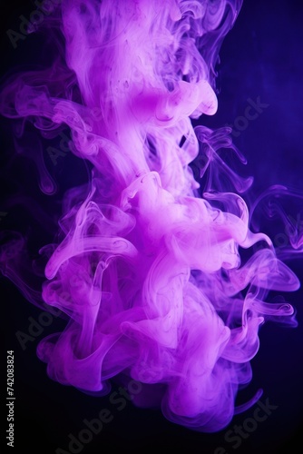 Lilac smoke exploding outwards with empty center