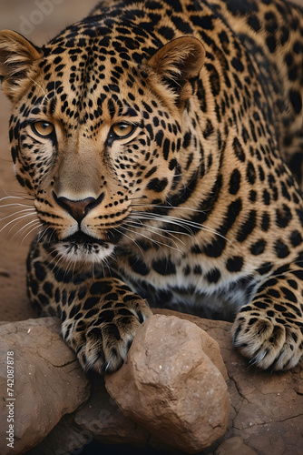 Close up Leopard portrait