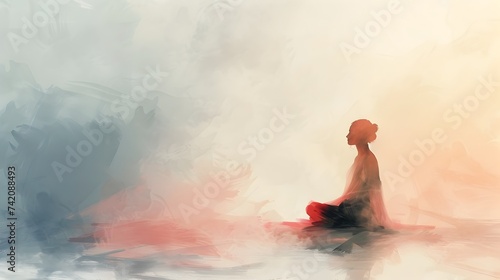 Digital Art of a Person in Meditation