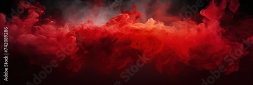 Red smoke exploding outwards with empty center