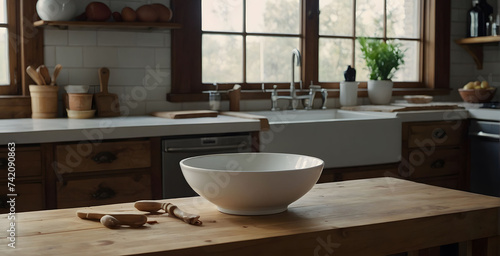 White Bowl in a country style kitchen 