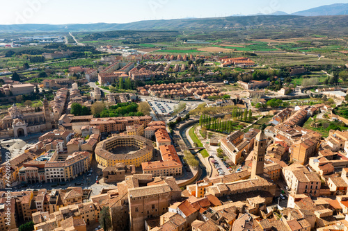 Drone photo of Spanish town Tarazona. Capital of Tarazona y el Moncayo Aragonese comarca. photo