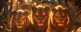 Cybernetic lions with mane LEDs the pride of a lavish wildlife park owned by a magnate