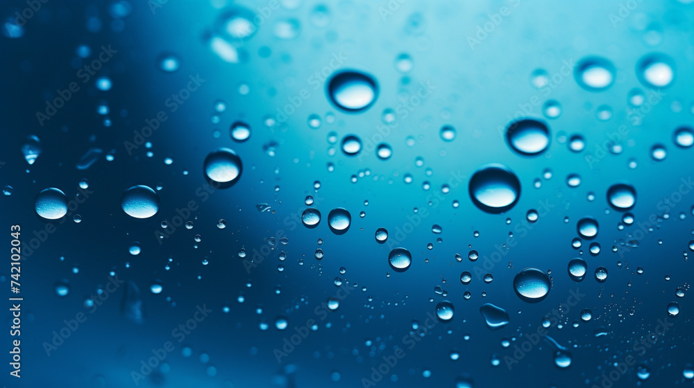 Blue water drops background 