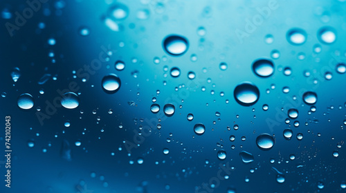 Blue water drops background 