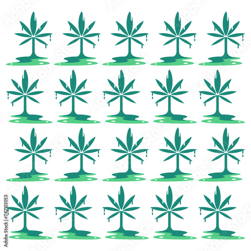 seamless pattern of melting CBD OR cannabis