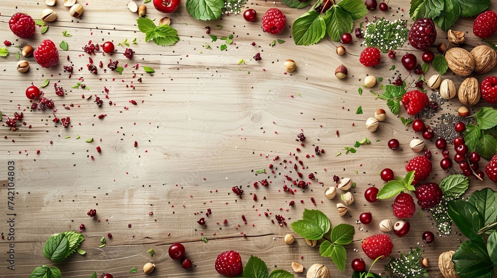 Minimalist Healthy Eating Concept with Berries and Nuts
Minimalist Healthy Eating Concept with Berries and Nuts