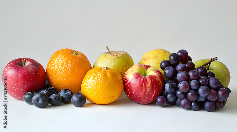 Assorted Fresh Fruits on a Light Background Assorted Fresh Fruits on a Light Background