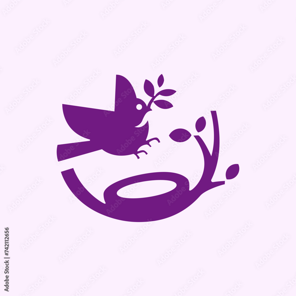 Minimalist modern Bird nest logo for bussiness and company Minimalist modern Bird nest logo for bussiness and company