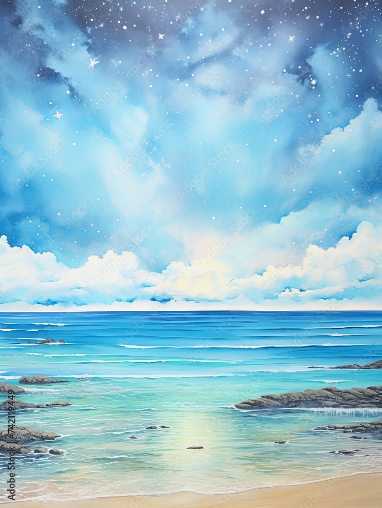 Stardust Coast Panorama Print: Magical Beaches Landscape View