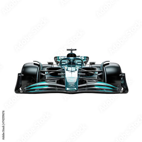 Formula 1 racing car on transparent background 