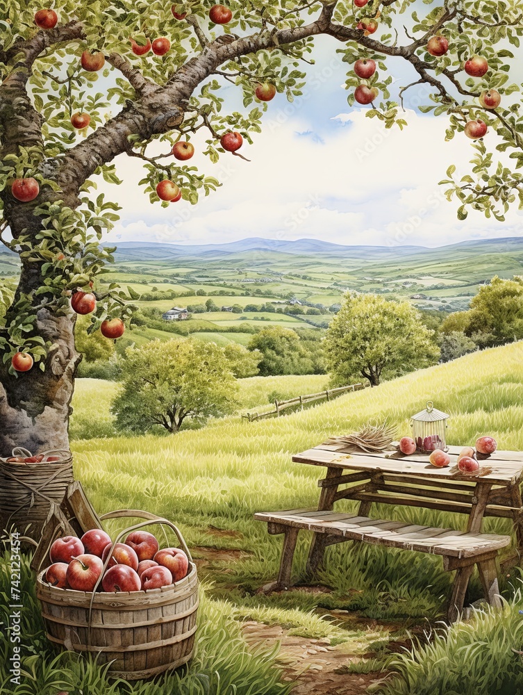 Apple Tree Vistas: Rustic Orchard Picnic Scenic Prints & Overlooks Apple Tree Vistas: Rustic Orchard Picnic Scenic Prints & Overlooks