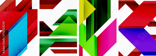 Triangle poster abstract background set for wallpaper, business card, cover, poster, banner, brochure, header, website