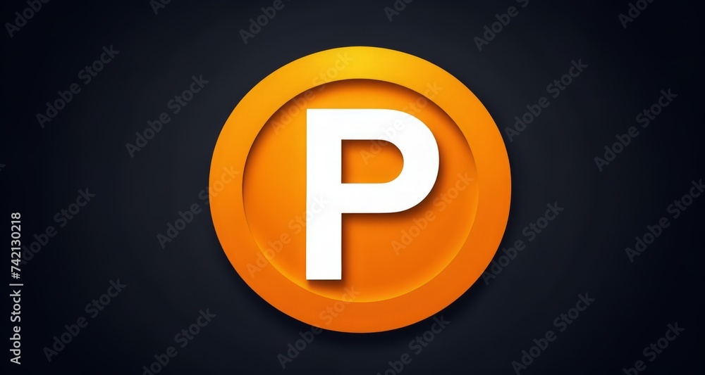  Modern logo design with a bold 'P' in a vibrant orange circle