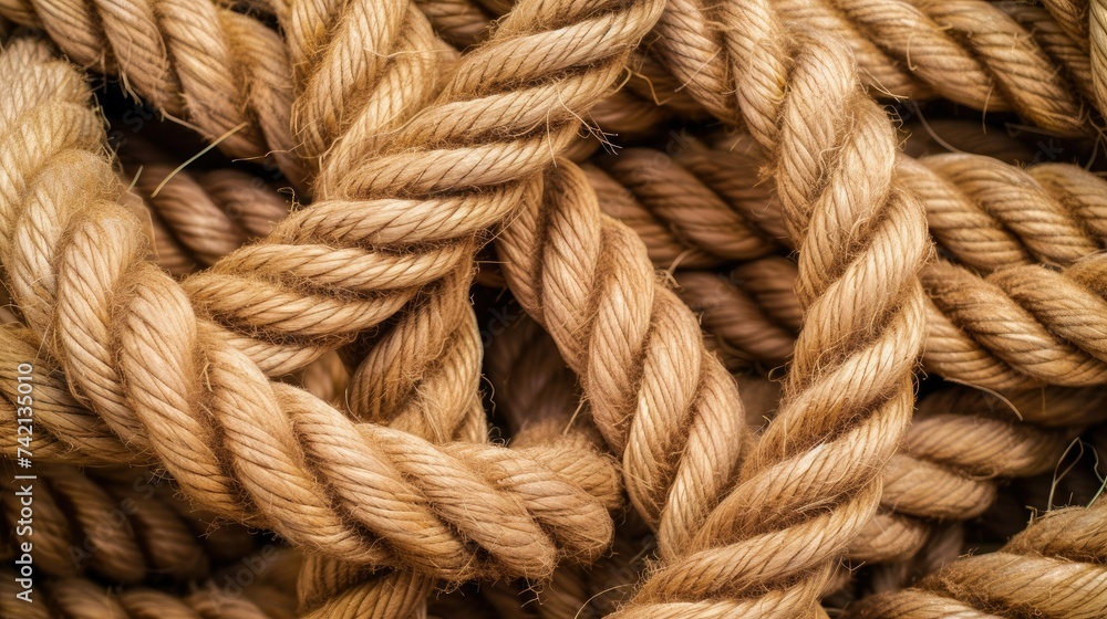 Ropes from an old sailing boat, close-up Ropes from an old sailing boat, close-up