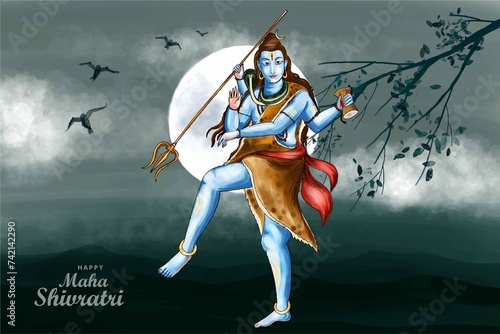 Happy Maha Shivratri Festival Card Background © Uswa