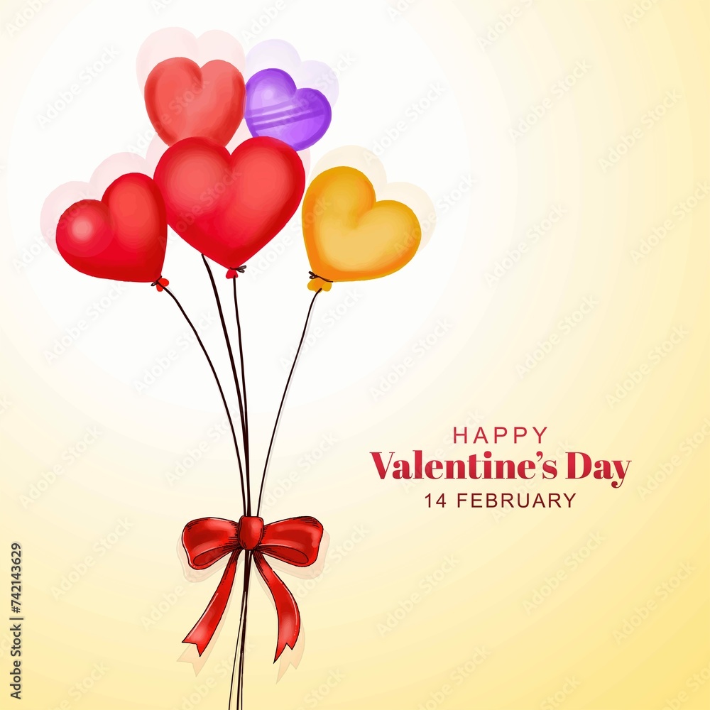 Happy Valentines Day Love Card Design Illustration 2