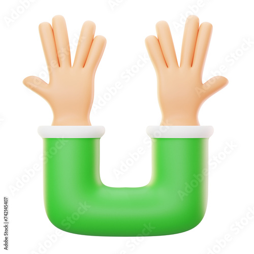 vuclan salute 3d icon illustration