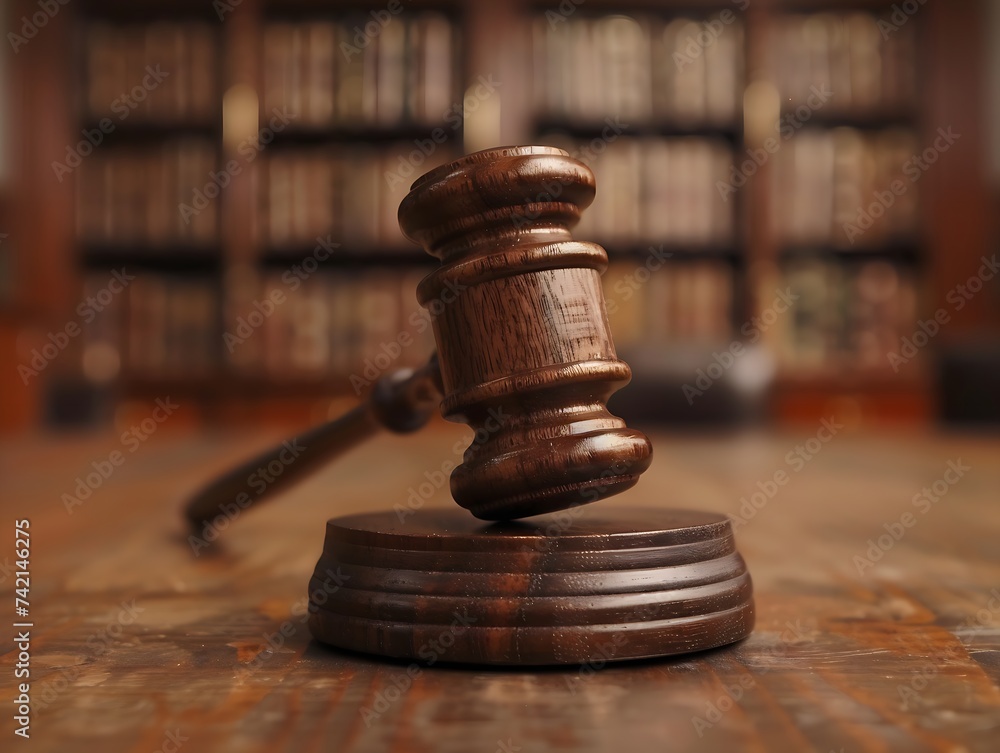 The gavel on the sounding block in the courtroom symbolizes the powerful role of law The gavel on the sounding block in the courtroom symbolizes the powerful role of law
